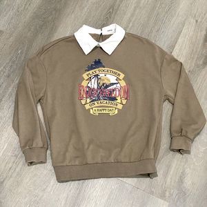 NWOT SHEIN Girl’s Brown Collared Top -9Y